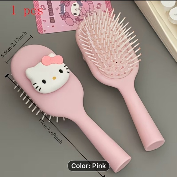 Accessories - Cute Pink Hairbrush with Cartoon Design